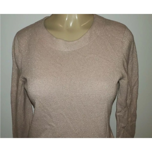 346 Brooks Brothers Scoop Neck Pullover Sweater Mettalic Blush Size S - Picture 1 of 6